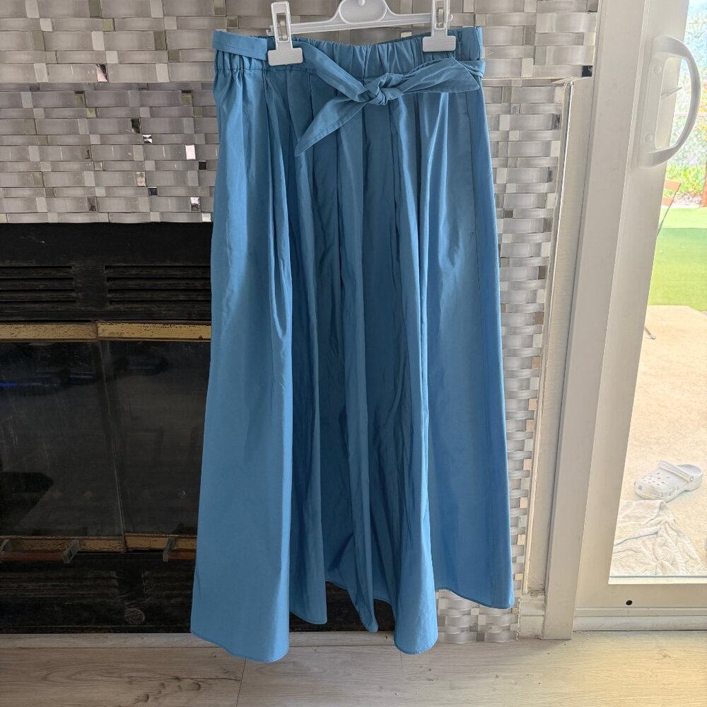 Maxmara blue pleated midi skirt